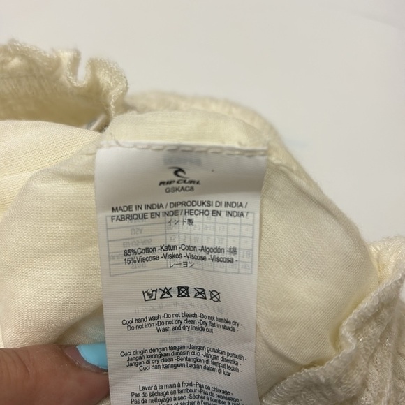 Rip curl maxi skirt, sun gypsy size large, elastic waist cream colour - Picture 8 of 9